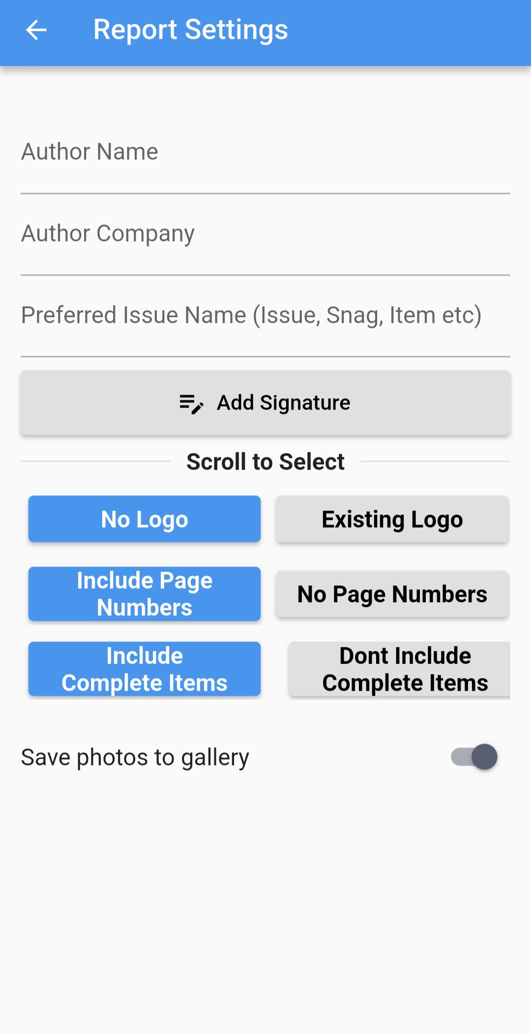 Issue assignment screen