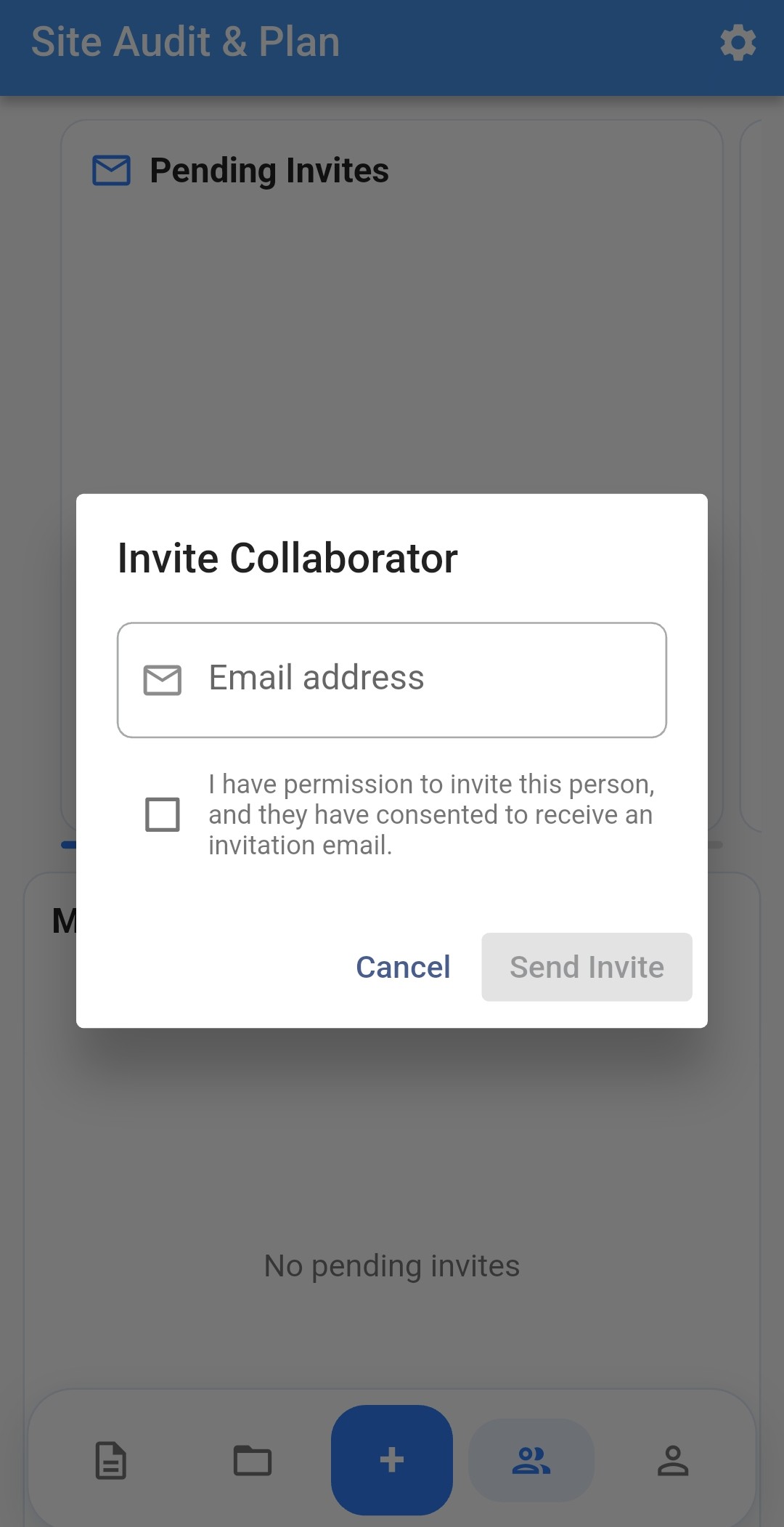 Collaboration screen