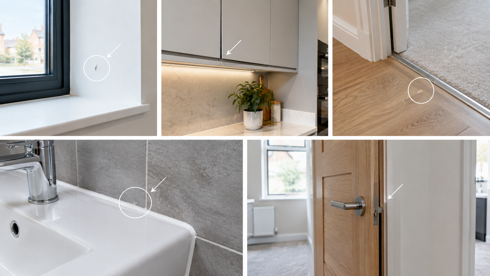 Examples of common new-build defects in walls, kitchens, floors, bathrooms and doors